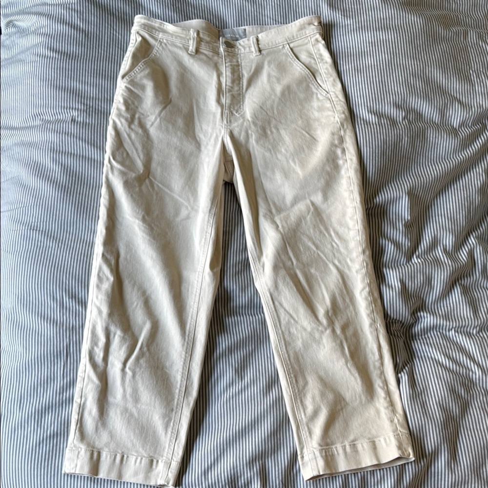 Everlane Sandstone Cream Straight Leg Crop Pants Women’s Size 12